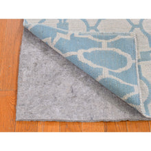 Load image into Gallery viewer, 2&#39;8&quot;x7&#39;10&quot; Light Blue Reversible Kilim Pure Wool Flat Weave Hand Woven Runner Oriental Rug FWR396564