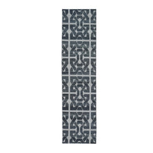 Load image into Gallery viewer, 2&#39;7&quot;x10&#39; Geometric Pattern Flat Weave Pure Wool Reversible Kilim Runner Gray Hand Woven Oriental Rug FWR396588