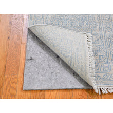 Load image into Gallery viewer, 2&#39;1&quot;x3&#39;1&quot; Ivory Wash Out Wool and Pure Silk Persian Heriz Design Hand Knotted Oriental Rug FWR396888