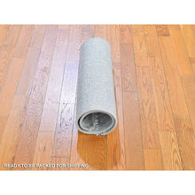 Load image into Gallery viewer, 2&#39;1&quot;x3&#39;1&quot; Ivory Wash Out Wool and Pure Silk Persian Heriz Design Hand Knotted Oriental Rug FWR396888