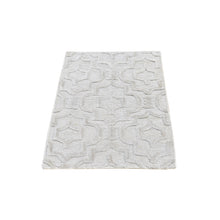 Load image into Gallery viewer, 2&#39;x2&#39;10&quot; Ivory Hi-Low Modern Textured Wool Mat Hand Knotted Oriental Rug FWR396954