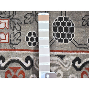 2'1"x2'2" Gray Khotan Design Sampler 100% Wool Tribal Design Hand Knotted Oriental Rug FWR396996