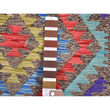 Load image into Gallery viewer, 3&#39;3&quot;x5&#39; Colorful Geometric Design Natural Wool Reversible Flat Weave Afghan Kilim Hand Woven Oriental Rug FWR397116