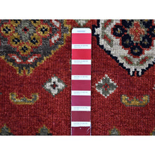 Load image into Gallery viewer, 3&#39;2&quot;x10&#39; 100% Wool Repetitive Geometric All Over Design Red Hand Knotted Wide Runner Oriental Rug FWR397140