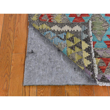 Load image into Gallery viewer, 3&#39;2&quot;x5&#39;2&quot; Colorful Pure Wool Reversible Flat Weave Geometric Design Afghan Kilim Hand Woven Oriental Rug FWR397218