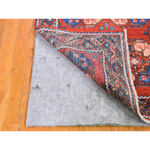 3'x4'9" Organic Wool Afghan Ersari with Elephant Feet Design Red Clay Hand Knotted Oriental Rug FWR397710
