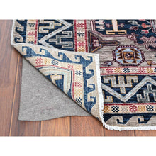Load image into Gallery viewer, 4&#39;1&quot;x5&#39;10&quot; Simple Taupe Armenian Design Kazak Super Dense Weave 100% Wool Hand Knotted Oriental Rug FWR397836