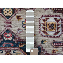 Load image into Gallery viewer, 4&#39;1&quot;x5&#39;10&quot; Simple Taupe Armenian Design Kazak Super Dense Weave 100% Wool Hand Knotted Oriental Rug FWR397836