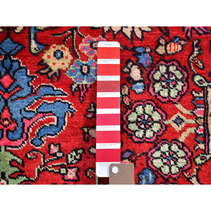 4'3"x6'2" New Persian Nahavand with Vivid Colors Dense Weave Organic Wool Hand Knotted Oriental Rug FWR397896