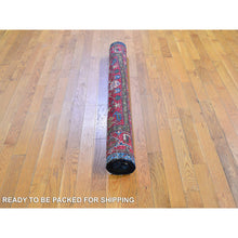 Load image into Gallery viewer, 4&#39;10&quot;x5&#39;10&quot; Navy Blue Antique Persian Heriz Smaller Rare Size Natural Wool Good Condition and Clean Hand Knotted Oriental Rug FWR397932
