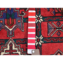 Load image into Gallery viewer, 3&#39;5&quot;x4&#39;10&quot; Rural Village Vintage Persian Hamadan In Mint Condition Clean Geometric Design Pure Wool Hand Knotted Oriental Rug FWR397956