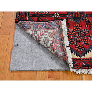 3'5"x4'10" Rural Village Vintage Persian Hamadan In Mint Condition Clean Geometric Design Pure Wool Hand Knotted Oriental Rug FWR397956