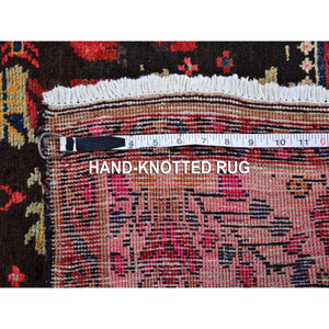 4'5"x6'1" Beige Vintage Persian Karabakh Rural Village Good Condition Pure Wool Hand Knotted Oriental Rug FWR397968