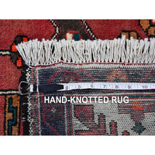 Load image into Gallery viewer, 3&#39;5&quot;x4&#39;10&quot; Hot Pink Vintage Persian Hadaman with Abrash Village Weave Organic Wool Hand Knotted Oriental Rug FWR397980