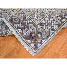 Load image into Gallery viewer, 8&#39;1&quot;x10&#39; Textured Wool and Silk Mughal Inspired Medallions Design Hand Knotted Brown Oriental Rug FWR398178
