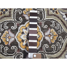 Load image into Gallery viewer, 8&#39;1&quot;x10&#39; Textured Wool and Silk Mughal Inspired Medallions Design Hand Knotted Brown Oriental Rug FWR398178