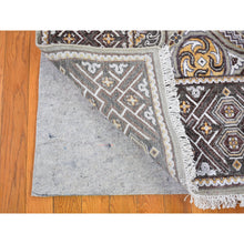 Load image into Gallery viewer, 8&#39;1&quot;x10&#39; Textured Wool and Silk Mughal Inspired Medallions Design Hand Knotted Brown Oriental Rug FWR398178