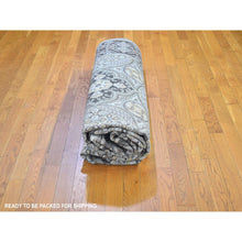 Load image into Gallery viewer, 8&#39;1&quot;x10&#39; Textured Wool and Silk Mughal Inspired Medallions Design Hand Knotted Brown Oriental Rug FWR398178