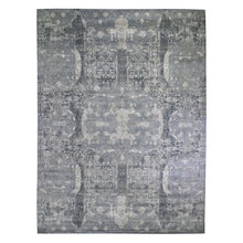 Load image into Gallery viewer, 12&#39;x15&#39;1&quot; Oversized Gray Wool and Pure Silk Jewellery Design Hand Knotted Oriental Rug FWR398184