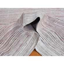 Load image into Gallery viewer, 9&#39;1&quot;x11&#39;10&quot; Old Rose Color Shade Silk with Textured Wool Hi-Low Pile Hand Knotted Oriental Rug FWR398274