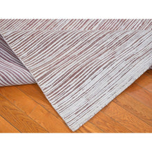 Load image into Gallery viewer, 9&#39;1&quot;x11&#39;10&quot; Old Rose Color Shade Silk with Textured Wool Hi-Low Pile Hand Knotted Oriental Rug FWR398274