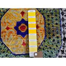 Load image into Gallery viewer, 4&#39;x6&#39;2&quot; Sari Silk with Textured Wool Mamluk Design Colorful Hand Knotted Oriental Rug FWR398970