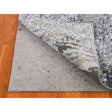 Load image into Gallery viewer, 2&#39;6&quot;x12&#39; Wool Persian Knot Runner Abstract Design Denser Weave Silver Hand Knotted Oriental Rug FWR399018
