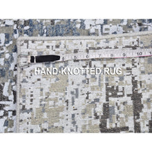 Load image into Gallery viewer, 2&#39;6&quot;x12&#39; Wool Persian Knot Runner Abstract Design Denser Weave Silver Hand Knotted Oriental Rug FWR399018