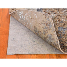 Load image into Gallery viewer, 2&#39;6&quot;x10&#39; Brown Abstract Design Wool and Silk Hi-Low Pile Denser Weave Hand Knotted Runner Oriental Rug FWR399024
