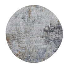 Load image into Gallery viewer, 6&#39;x6&#39; Wool Persian Knot Round Abstract Design Denser Weave Light Gray Hand Knotted Oriental Rug FWR399078