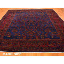 Load image into Gallery viewer, 8&#39;10&quot;x11&#39;1&quot; Blue Antique Persian Kashan Good Condition Slight Wear Soft 300 KPSI Saturated Colors Pure Wool Hand Knotted Oriental Rug FWR399138