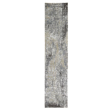 Load image into Gallery viewer, 2&#39;6&quot;x12&#39; Gray Persian Knot with Abstract Design Wool Denser Weave Hand Knotted Runner Oriental Rug FWR399162