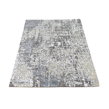 Load image into Gallery viewer, 3&#39;1&quot;x5&#39; Gray Abstract Design Wool Denser Weave Persian Knot Hand Knotted Mat Oriental Rug FWR399270