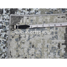 Load image into Gallery viewer, 3&#39;1&quot;x5&#39; Gray Abstract Design Wool Denser Weave Persian Knot Hand Knotted Mat Oriental Rug FWR399270