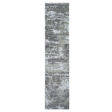 Load image into Gallery viewer, 2&#39;6&quot;x12&#39; Wool Denser Weave Gray Persian Knot with Abstract Design Hand Knotted Oriental Rug FWR399288