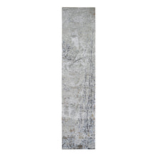 Load image into Gallery viewer, 2&#39;5&quot;x10&#39;2&quot; Gray Persian Knot with Abstract Design Wool Denser Weave Hand Knotted Runner Oriental Rug FWR399480