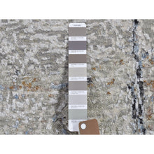Load image into Gallery viewer, 2&#39;5&quot;x10&#39;2&quot; Gray Persian Knot with Abstract Design Wool Denser Weave Hand Knotted Runner Oriental Rug FWR399480
