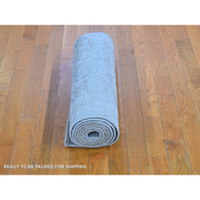 Load image into Gallery viewer, 2&#39;5&quot;x10&#39;2&quot; Gray Persian Knot with Abstract Design Wool Denser Weave Hand Knotted Runner Oriental Rug FWR399480