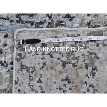 Load image into Gallery viewer, 2&#39;5&quot;x10&#39;2&quot; Gray Persian Knot with Abstract Design Wool Denser Weave Hand Knotted Runner Oriental Rug FWR399480
