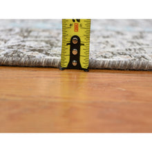 Load image into Gallery viewer, 2&#39;7&quot;x10&#39;1&quot; Charcoal Black Cypress Tree Design Silk with Textured Wool Hand Knotted Runner Oriental Rug FWR399498