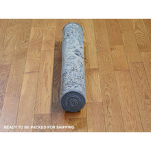Load image into Gallery viewer, 2&#39;6&quot;x8&#39; Ivory Distressed Oushak Pure Silk with Textured Wool Runner Hand Knotted Oriental Rug FWR399528