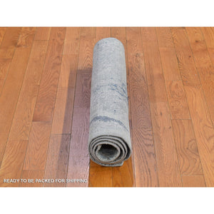 3'x5'5" Ivory Large Elements with Pastels Modern Silk with Textured Wool Hand Knotted Oriental Rug FWR399534