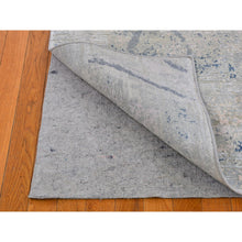 Load image into Gallery viewer, 3&#39;x5&#39;5&quot; Ivory Large Elements with Pastels Modern Silk with Textured Wool Hand Knotted Oriental Rug FWR399540