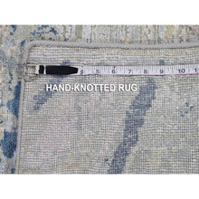 Load image into Gallery viewer, 3&#39;x5&#39;5&quot; Ivory Large Elements with Pastels Modern Silk with Textured Wool Hand Knotted Oriental Rug FWR399540