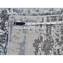 Load image into Gallery viewer, 3&#39;x5&#39; Silver Wool Persian Knot Denser Weave Abstract Design Hand Knotted Oriental Rug FWR399546