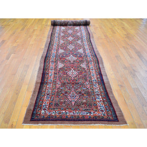 3'6"x17'4" Brown Antique Persian Serab XL and Wide Camel Hair Runner Full Pile Good Condition Pure Wool Hand Knotted Oriental Rug FWR399558
