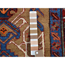 Load image into Gallery viewer, 4&#39;1&quot;x12&#39;8&quot; Brown Antique Persian Serab Camel Hair Galley Wide Runner Geometric Patter Natural Wool Hand Knotted Oriental Rug FWR399582