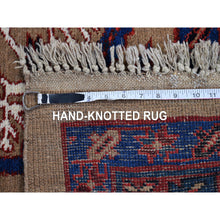 Load image into Gallery viewer, 4&#39;1&quot;x12&#39;8&quot; Brown Antique Persian Serab Camel Hair Galley Wide Runner Geometric Patter Natural Wool Hand Knotted Oriental Rug FWR399582