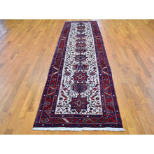Load image into Gallery viewer, 3&#39;4&quot;x13&#39;8&quot; Vintage Persian Karajeh Full Pile Excellent Condition Ivory Natural Wool Hand Knotted Runner Oriental Rug FWR399612