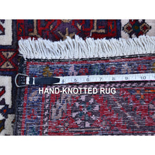 Load image into Gallery viewer, 3&#39;4&quot;x13&#39;8&quot; Vintage Persian Karajeh Full Pile Excellent Condition Ivory Natural Wool Hand Knotted Runner Oriental Rug FWR399612